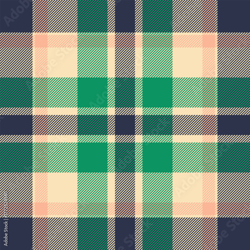 Nostalgic check fabric vector, festive tartan plaid seamless. Winter textile background texture pattern in moccasin and dark colors.