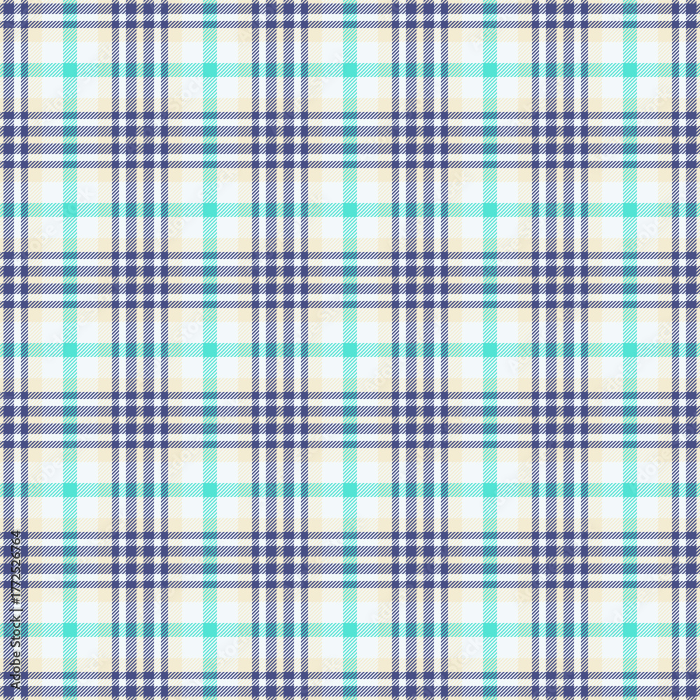 Fototapeta premium Classic plaid pattern in cool, calm colors. Versatile design for backgrounds, textiles, or design elements. Adds a touch of traditional elegance and cozy comfort.