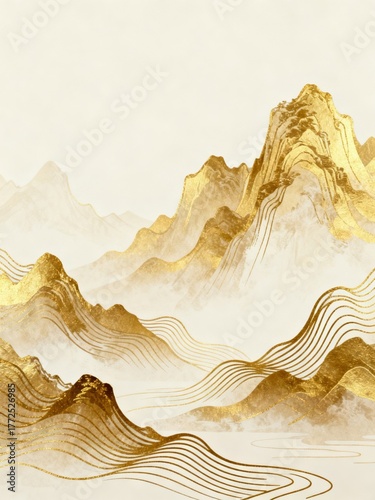 Chinese Art in traditional chinese pattern, Dragon, Phoenix, Cloud, Brushstroke, Vine in Luxurious Aesthetics pattern background