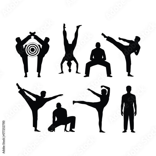 silhouettes of dancing people