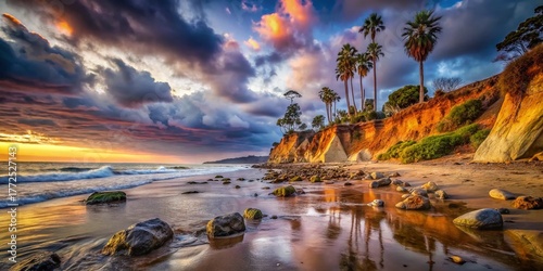 Eroded Butterfly Beach, Montecito, California: King Tide's Surreal Impact