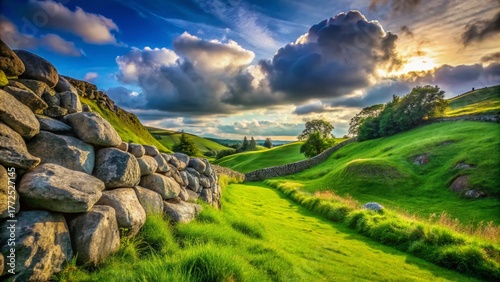 Erosion Control: Natural Boulder Retaining Walls & Grassy Slopes