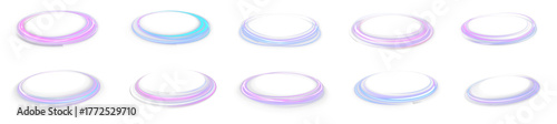 Neon optical halo PNG with glowing circular rings. Spark and flare elements create dynamic 3D visuals. Perfect for futuristic, abstract, and digital design projects.
