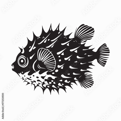 Cute Puffer Fish Vector Illustration for Ocean and Marine Design