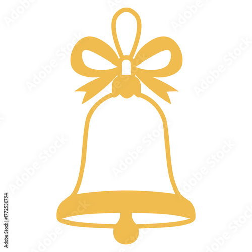 christmas bells with ribbon, Christmas Ornament Bell outline with Bow