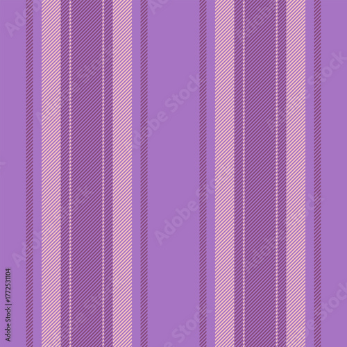 Tatch background pattern vector, sixties vertical seamless textile. Bockup fabric stripe lines texture in violet and pink colors.