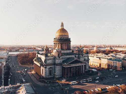 St. Isaac's Cathedral - Aerial View in St. Petersburg