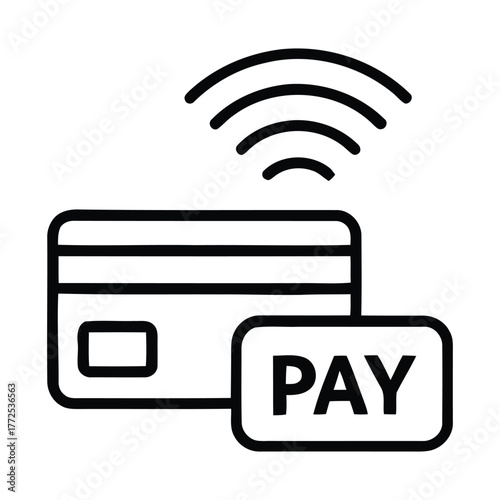 Modern Contactless Electronic Payment Card Transaction Icon Wireless Banking