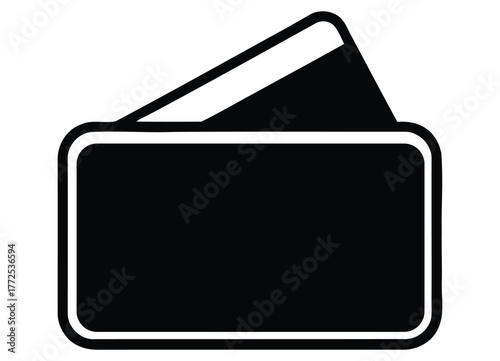 Minimalist Wallet Card Holder Financial Accessory Silhouette Graphic