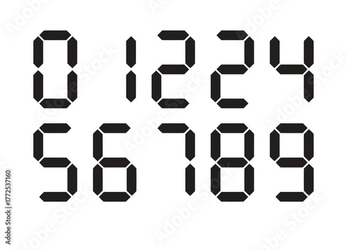 Digital display numbers 0 through 9 vector illustration scalable eps icon set vector