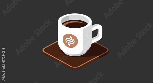 Enjoy a rich, steaming cup of coffee on a warm coaster, perfect for your morning ritual or afternoon break