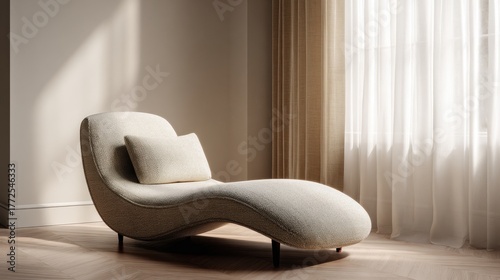 Bright room with modern chaise