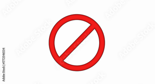 A large red prohibition sign on a white background.