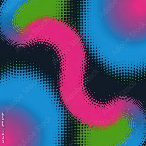 Abstract Halftone Pattern with Swirls