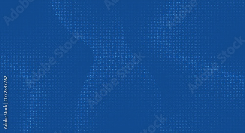 Abstract blue halftone background with curved dotted wave pattern