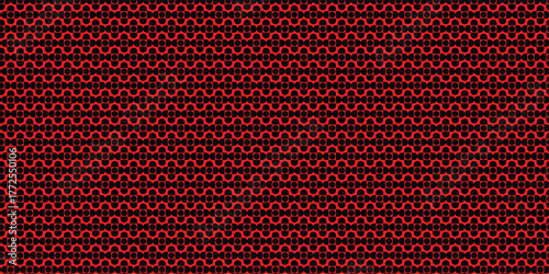 Red Sine Wave Pattern on Black Seamless Abstract Signal Texture for Digital and Scientific Design