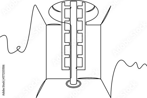 one line art Fireman Pole vector illustration. line art, one continuous line, simple, hand drawn and sketch style. for icons, symbols, signs or logos. PNG