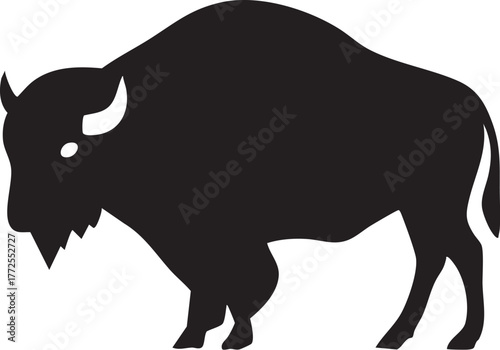 Majestic bison silhouette symbol of strength and wilderness wildlife animal icon