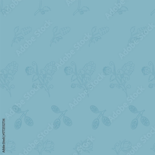 Accent Wall Design Artichokes and acorns botanical character and charm.
