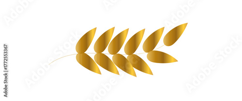 a golden branch on a white background, an icon, an illustration