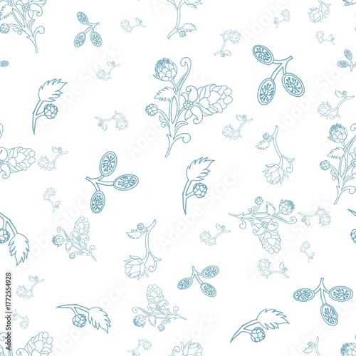 Accent Wall Design Artichokes and acorns botanical character and charm.
