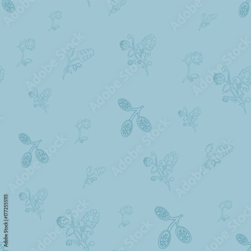 Accent Wall Design Artichokes and acorns botanical character and charm.
