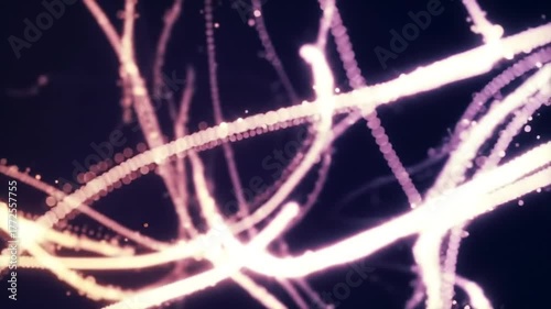 Abstract Glowing Particles Swirling Through Darkness With Soft Bokeh Effect