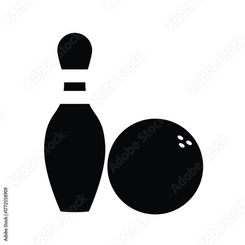 Bowling icon logo design. bowling ball and pin sign and symbol.