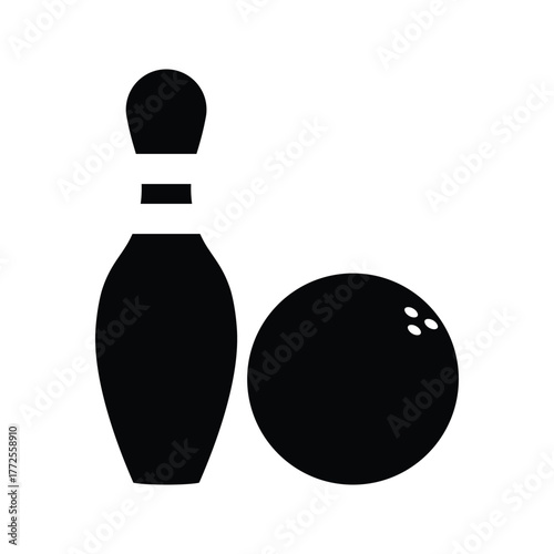 Bowling icon logo design. bowling ball and pin sign and symbol.