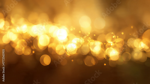 Abstract golden bokeh background with shimmering lights for festive occasions