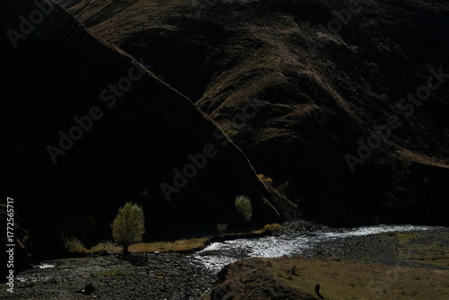 waterfall and rocks