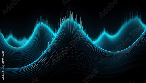 Abstract futuristic blue light wave background