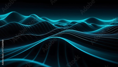Abstract futuristic blue light wave background