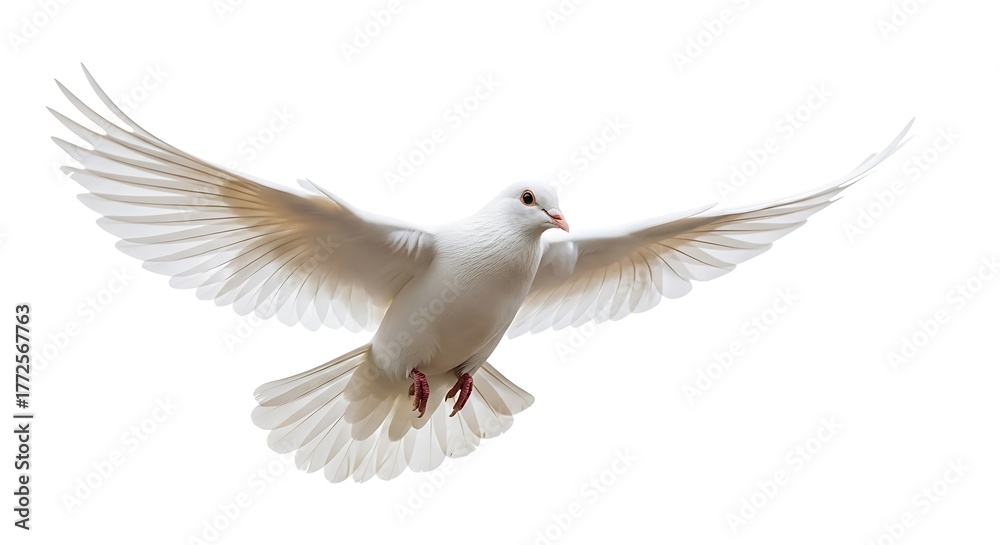 Obraz premium Dove in Flight - A Symbol of Peace and Freedom.