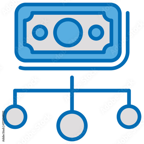 Expenditure Blue White Icon Editable Stroke