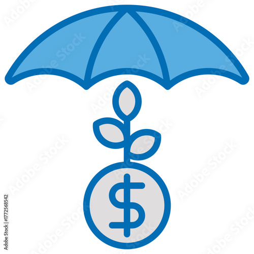 Investment Blue White Icon Editable Stroke