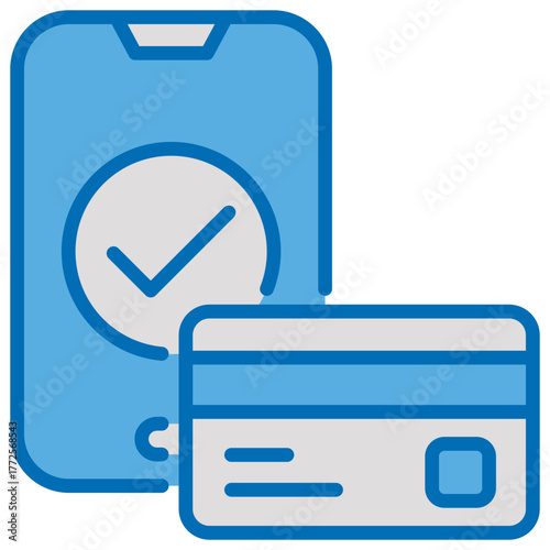 Payment Blue White Icon Editable Stroke