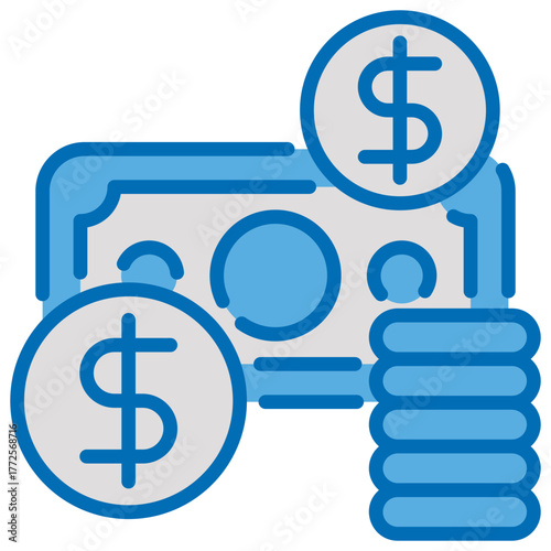 Prosperity Blue White Icon Editable Stroke