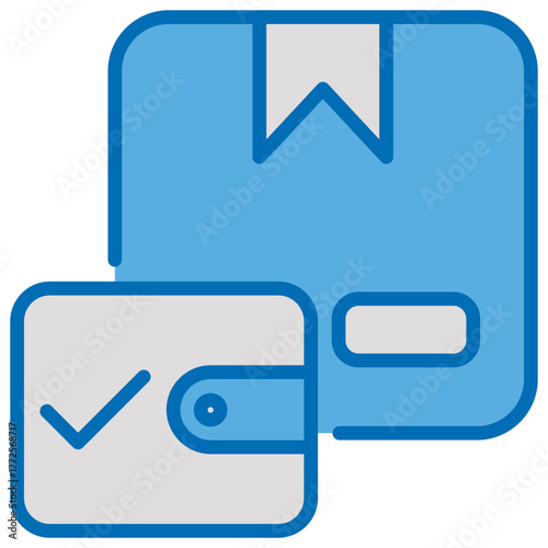 Affordability Blue White Icon Editable Stroke