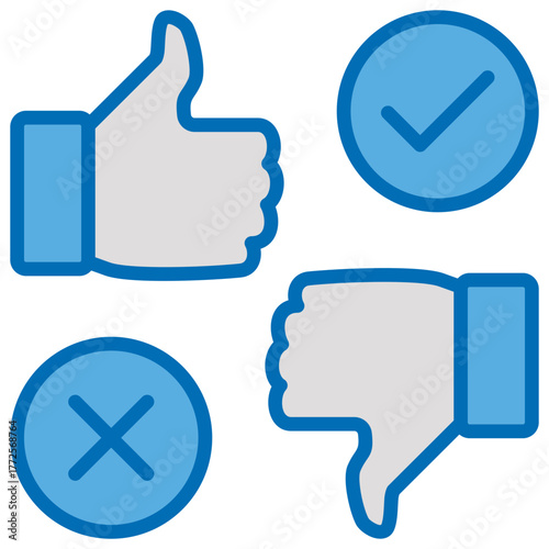 Preferences Blue White Icon Editable Stroke