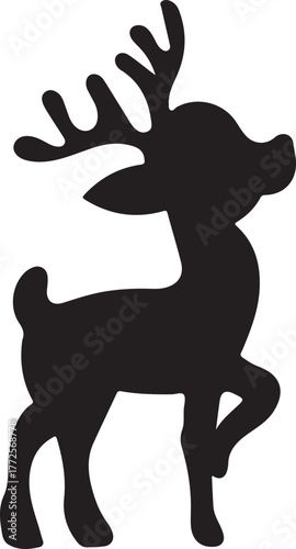 Wild nature animal vector cartoon silhouettes, including deer, horse, and roe mammal illustrations, isolated on white drawing