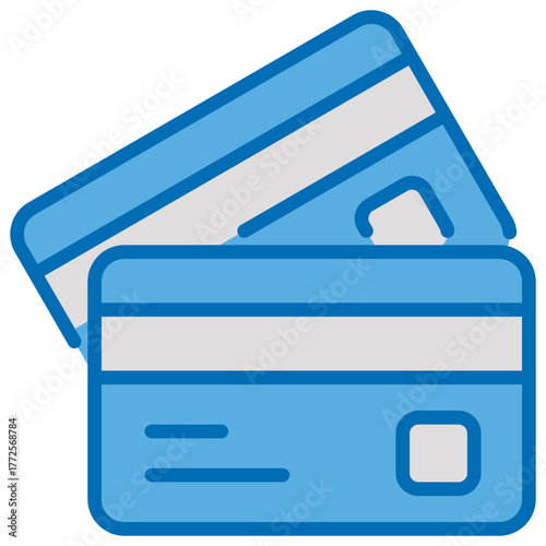 Card Blue White Icon Editable Stroke