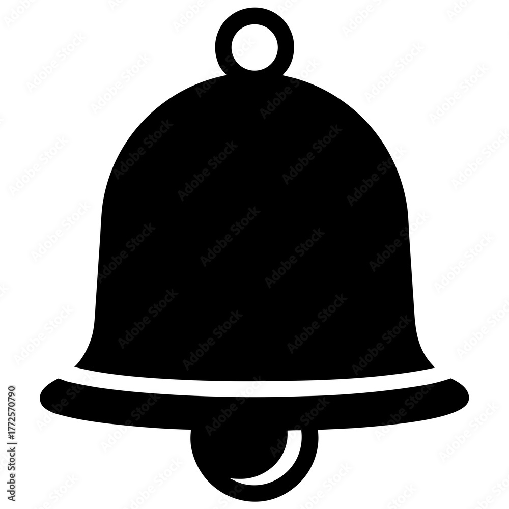 Naklejka premium Illustration of a simple black bell on transparent background silhouette