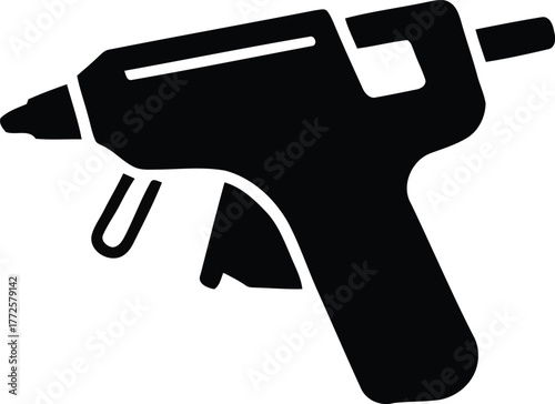 Glue Gun Vector Icon – Minimal Black DIY and Craft Tool