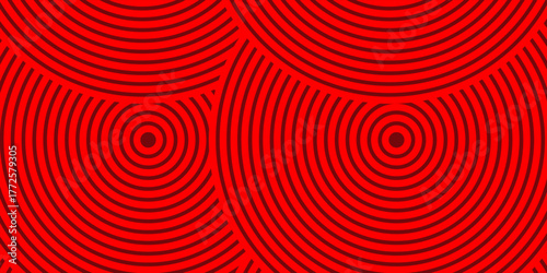 Simple red circle background with dynamic shapes composition of modern abstract design art.