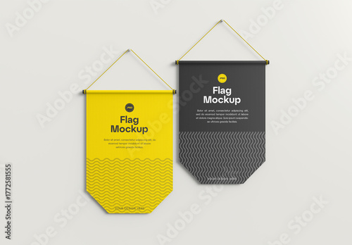 Pennant Flag Mockup Template