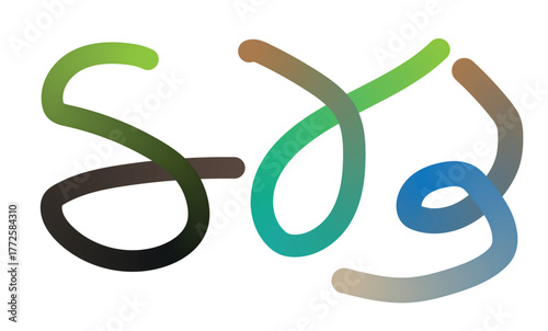 Abstract swirling colourful lines creating a dynamic and energetic visual flow on a white background