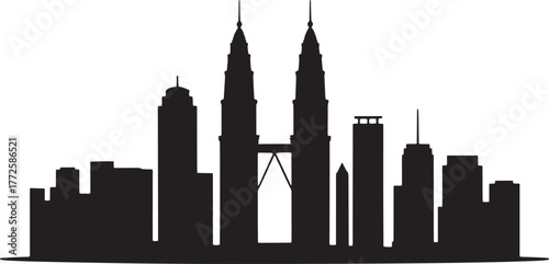 Kuala Lumpur Silhouette Skyline Malaysia Cityscape Modern Architecture Urban Landmark Tower