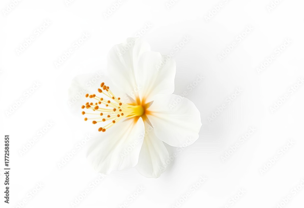 Obraz premium Delicate white orange blossom, isolated on pure white background, plant, macro