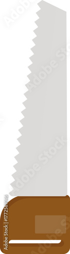 Cartoon Hand Saw Tool Icon. Woodworking and carpentry equipment illustration on white background.